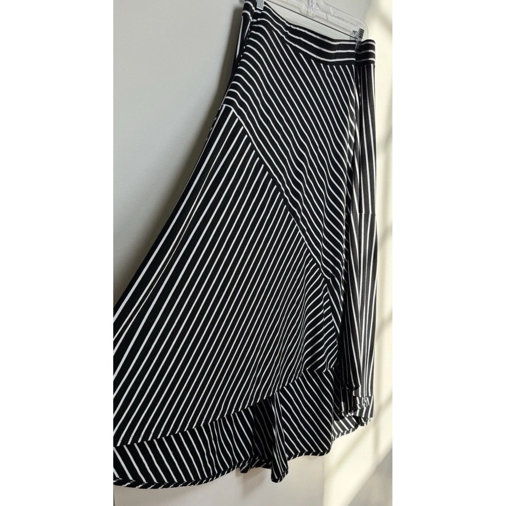 Torrid Hi-Low Maxi Skirt Sz 1 = 14 16 Black White Stripes Nautical Yacht Coastal - Picture 3 of 16